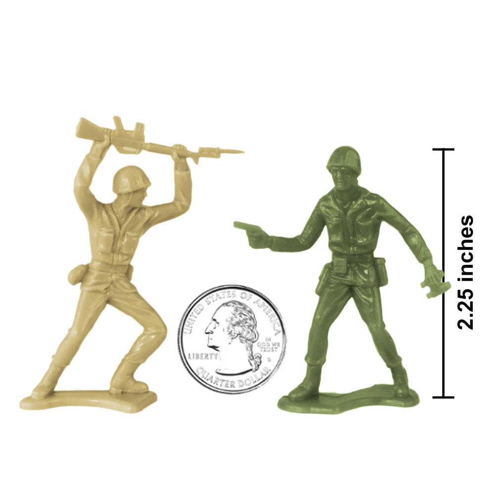 TimMee Plastic Army Men in tan tones invite imaginative skirmishes and stories.