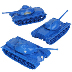 Tim Mee Toy M48 Patton blue tank front view for durable backyard play.