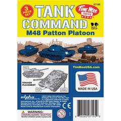 Tim Mee Toy M48 Patton blue tank packaging highlight with insert card.
