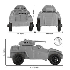 Tim Mee Toy Recon Patrol armored car gray top view shows authentic scale