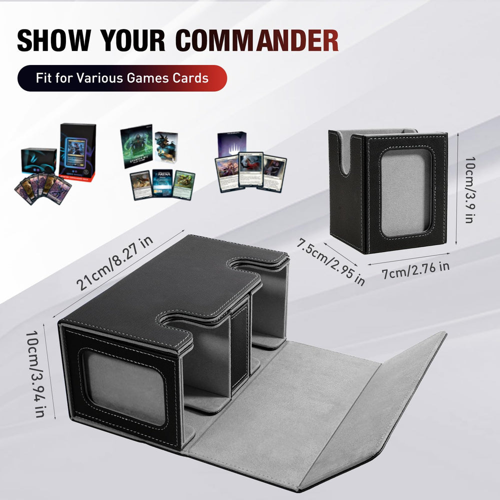 TiMOVO MTG deck box two compartments organize up to 200 double-sleeved cards