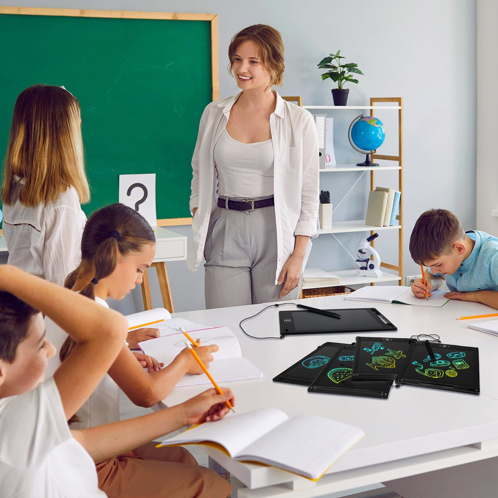 Tinlade LCD writing tablet rounded corner design for child safety