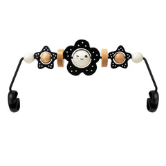 TinlyFinly baby bouncer toy bar attachment showing secure compatibility for Baby Bjorn bouncers, ensuring safe setup.