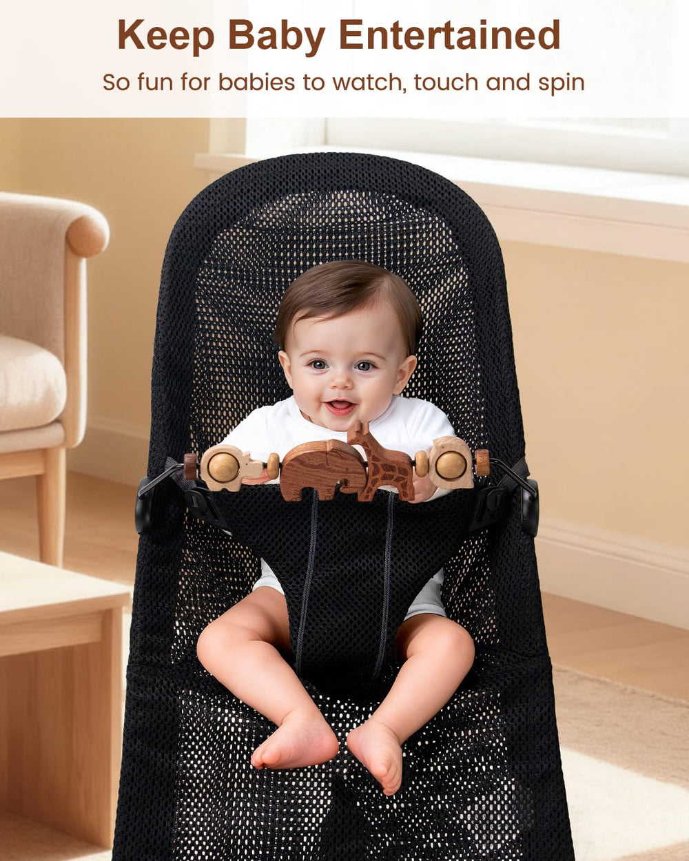 Easy installation helps parents set up the toy bar quickly