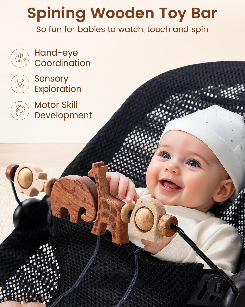 Secure nylon clips provide snug attachment on Baby Bjorn bouncers