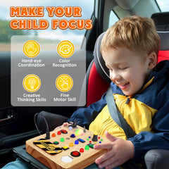 TINTECUSA Busy Board wooden construction offers durable, safe play for toddlers.