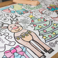 Tiny Expressions coloring tablecloth invites kids to color together during celebrations.