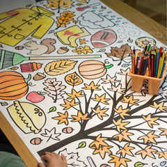 Tiny Expressions durable coloring banner uses thick paper for crayons
