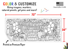 Tiny Expressions giant birthday poster made with durable paper for busy party coloring