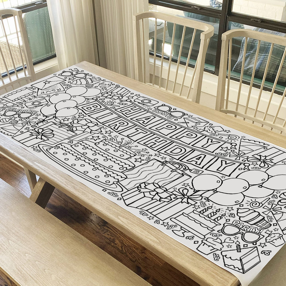 Tiny Expressions giant birthday poster flat wall display showcasing a festive coloring scene
