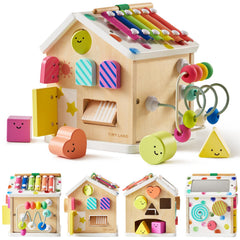 Tiny Land 9-in-1 cube with xylophone for musical exploration and motor skills.