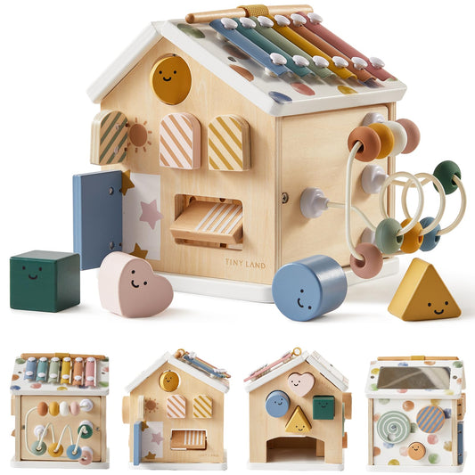 Tiny Land 9-in-1 cube with xylophone for early musical play and motor skills.