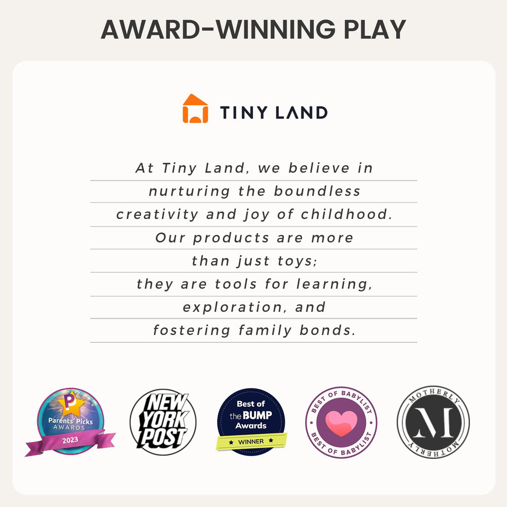 Tiny Land baby toy gift kit with caregiver guide for milestones