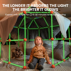 Tiny Land glow rods charging under light for vivid glow during play.