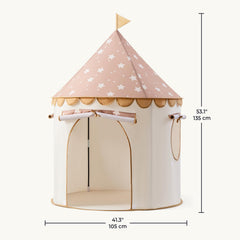 Tiny Land Khaki Castle Tent roll-door for easy access and airflow.