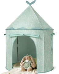 Tiny Land Kids Play Tent exterior with green floral accents creates a cozy room focal point