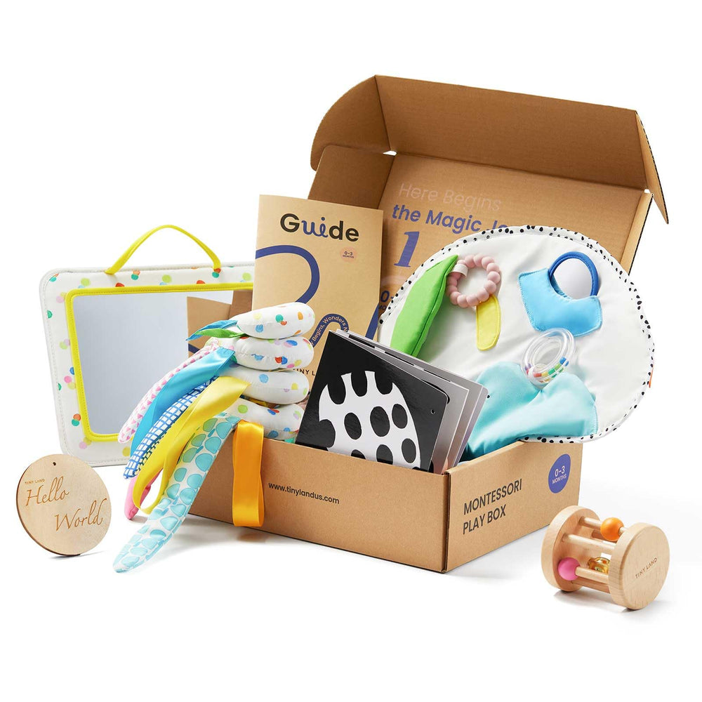 Tiny Land Montessori baby toy set mirror supports early self-recognition and parent bonding during play.