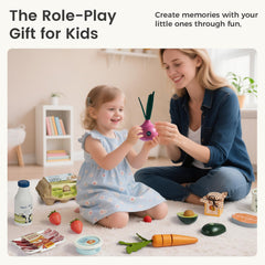 Tiny Land Organic Play Food Set salmon supports pretend cooking scenarios and sensory play with textured wood