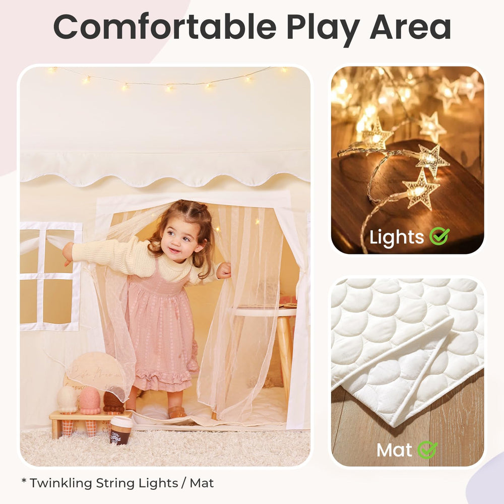 Tiny Land spacious area invites reading, pretend play, and sleepovers
