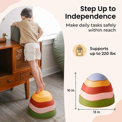 Family-friendly setup with Tiny Land stepping stones encouraging growth and shared play.