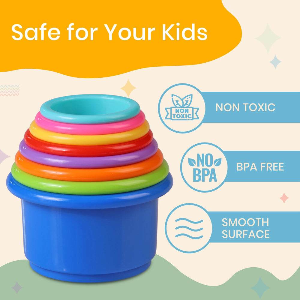 Tiny Tinker Montessori-inspired cups encourage independent play and problem solving during nesting.
