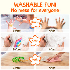 TinyGeeks washable crayons wash off skin and fabrics easily