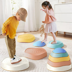 Tiny Land stepping stones in bright colors for imaginative balance practice.