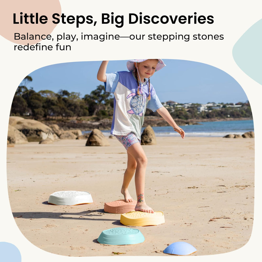 Tiny Land stepping stones with textured surface for safe grip during steps.
