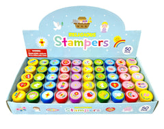 TINYMILLS religious stampers in assorted designs for classroom rewards and faith-based crafts.
