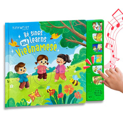 Tinywrist AUDIOBOOKS Be Sings and Learns Vietnamese cover promoting screen-free language play for babies and kids