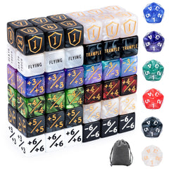 Tinzum 78-piece MTG dice set with pouch for easy portability