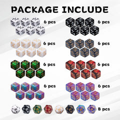 Tinzum counter dice 24+1 configuration for precise in-game tracking.