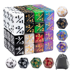 Tinzum 56-piece MTG dice set in a compact container for easy transport.
