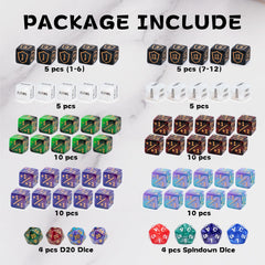 Tinzum MTG keyword dice designed for clear, quick-reference triggers during matches.