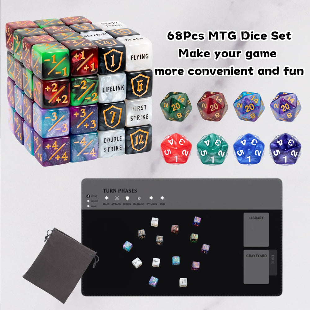 Tinzum velvet pouch keeps your MTG dice organized and portable.
