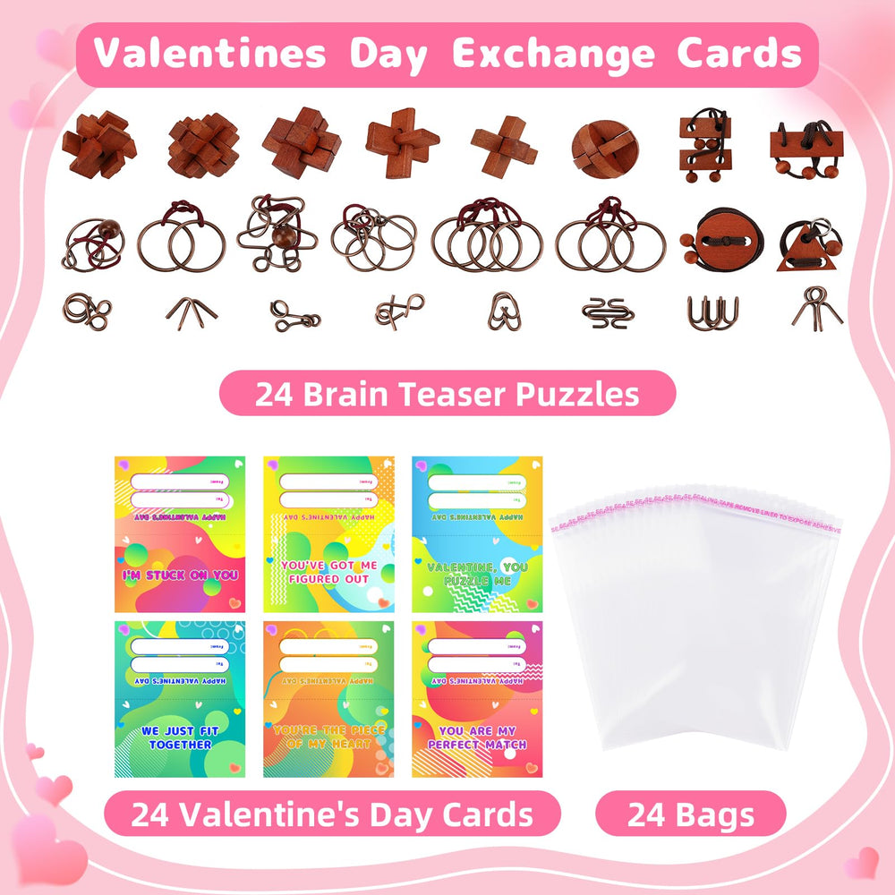 Tiocky Valentines cards image features kid-friendly cards paired with puzzles for sharing.