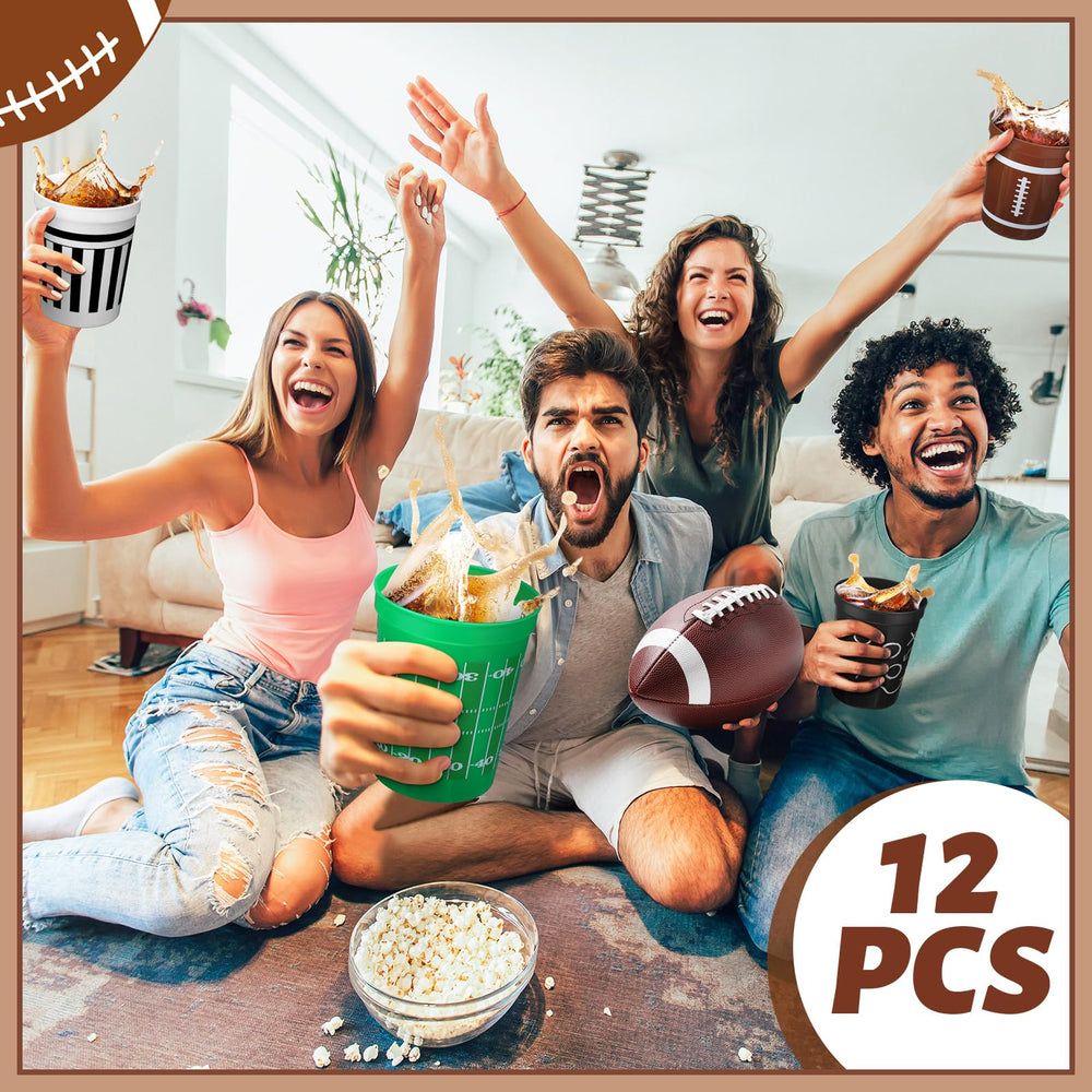 Tioncy football cups lid feature helps prevent spills during games.