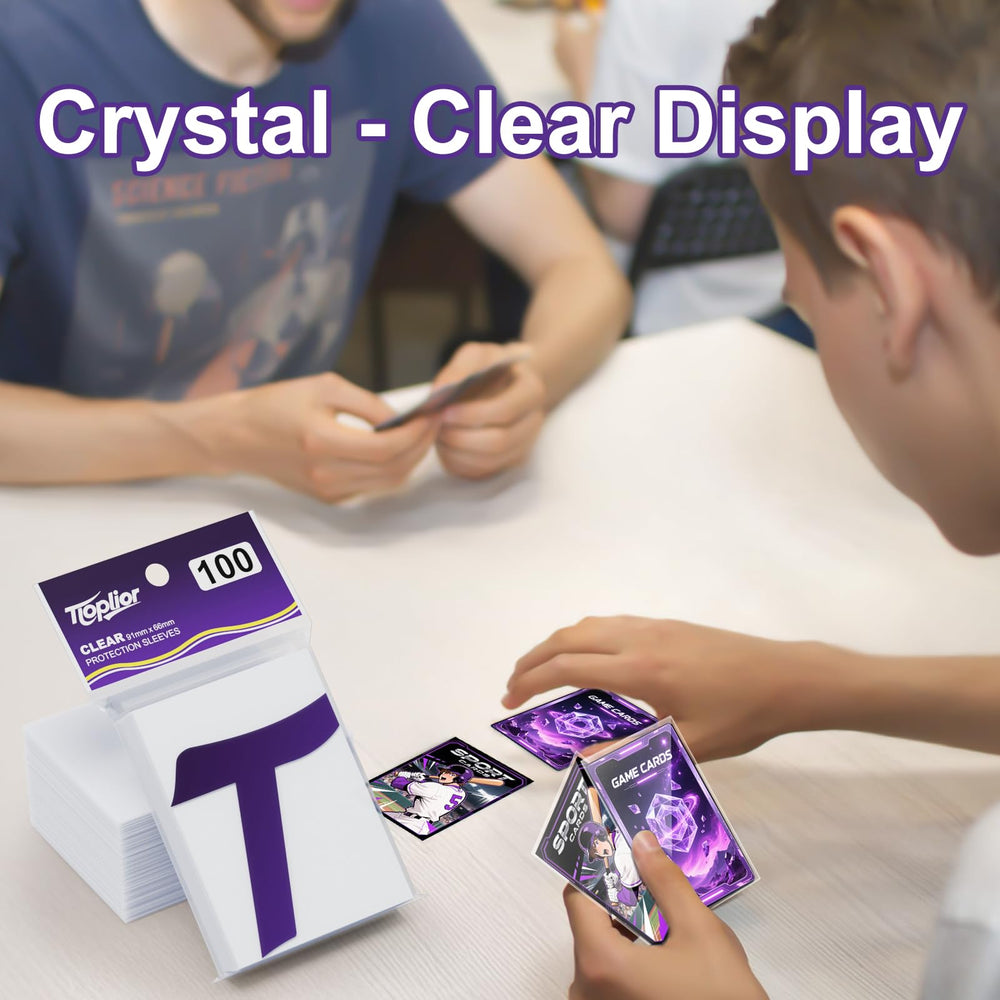 TiopLior multipurpose sleeves fit sports, trading, and game cards for versatility.