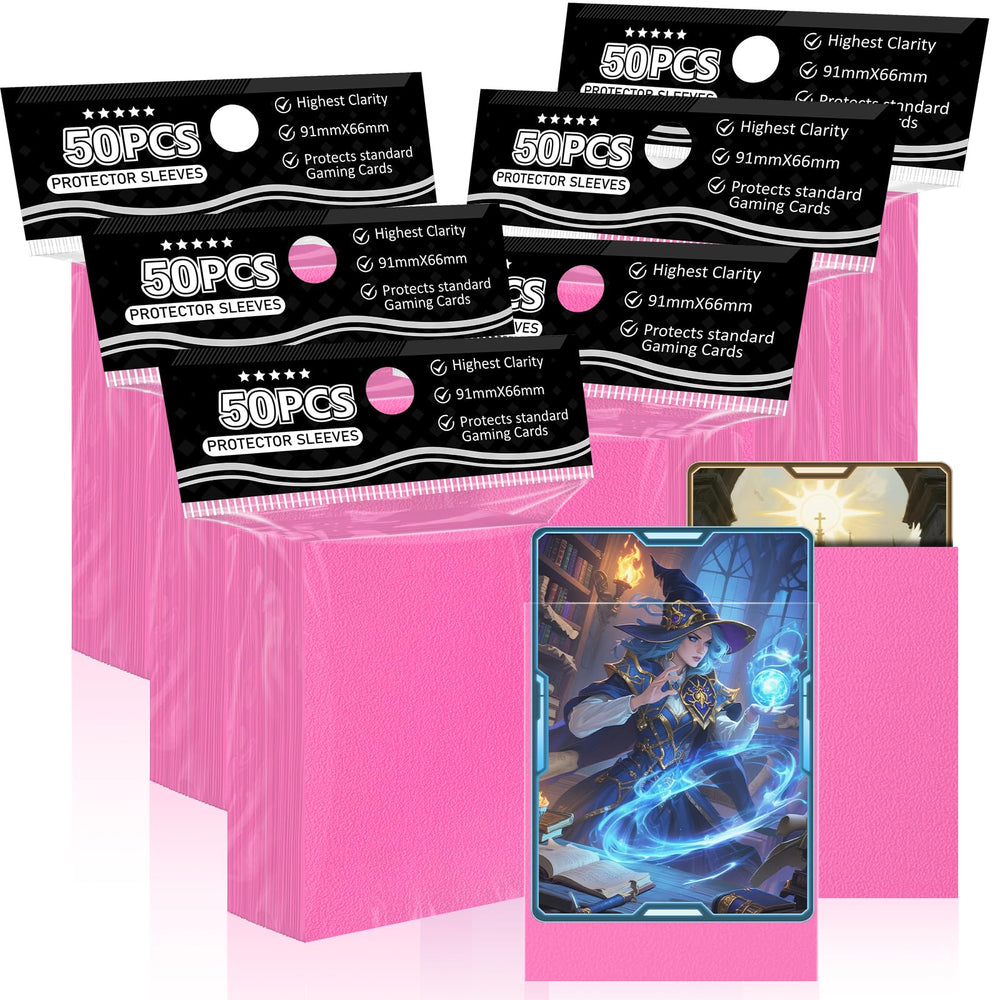 TiopLior pink 66x91mm card sleeve protects MTG cards during play.
