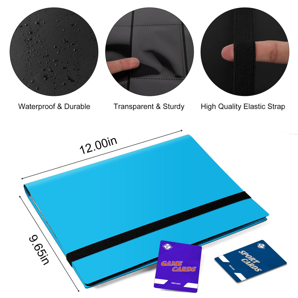 Open binder reveals 20 pages of 9-pocket sheets for safe storage