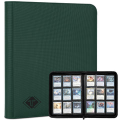 TiopLior trading card binder front cover in green for organized storage
