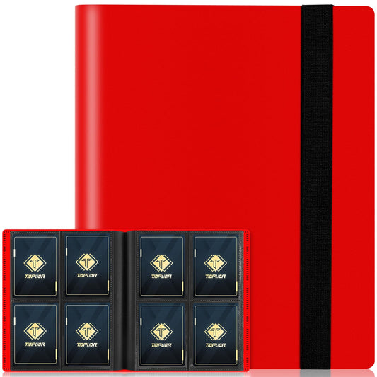 TiopLior red binder with 160 pockets for MTG and sports cards.