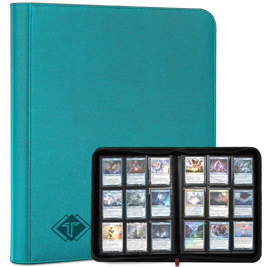 TiopLior trading card binder teal front cover showing 432-pocket capacity for collections