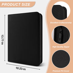 TiopLior Zip MTG Card Binder opened to 24 pages reveals 432-slot capacity for organization.
