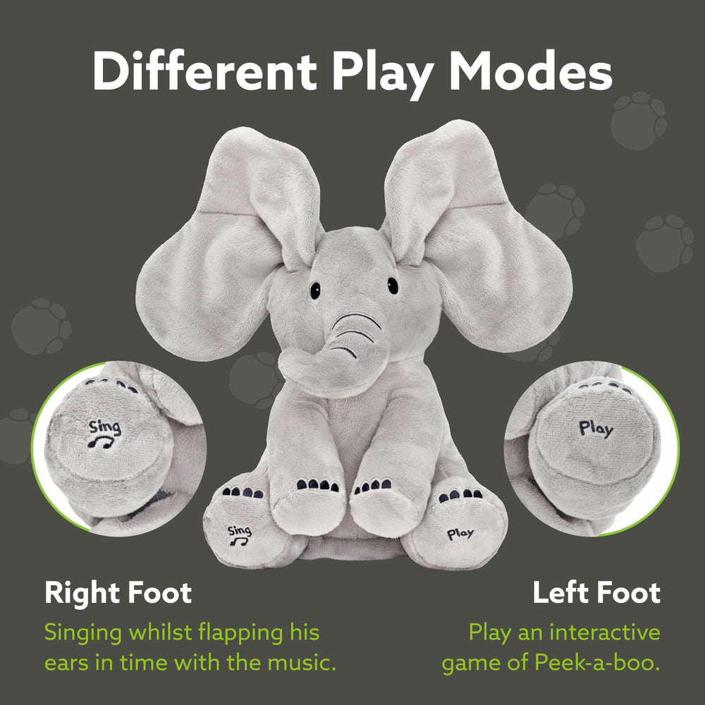 Tippi Peek-a-Boo Elephant safe-from-birth design supports worry-free playtime