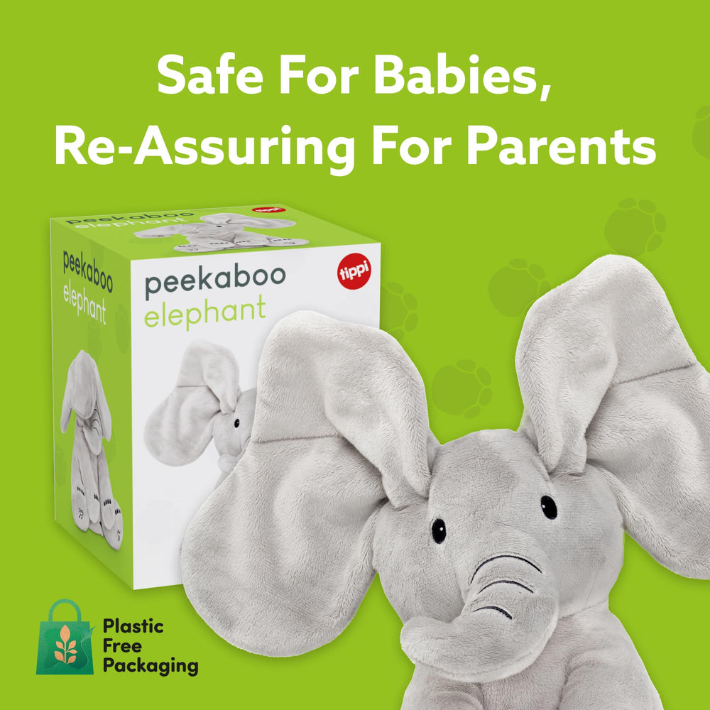 Tippi Peek-a-Boo Elephant recyclable packaging for eco-friendly gifting