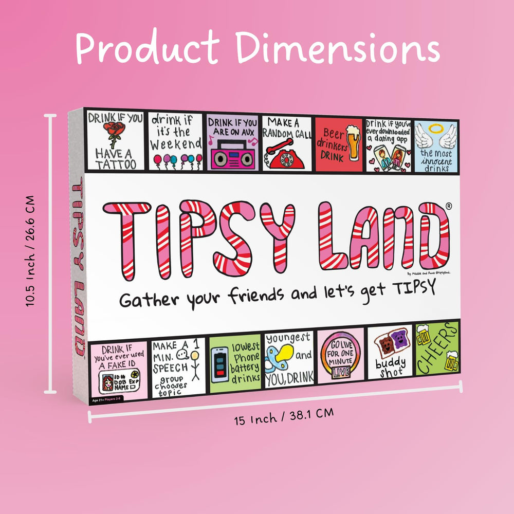 Tipsyland Original Edition dice and tokens enable smooth, fast paced gameplay.