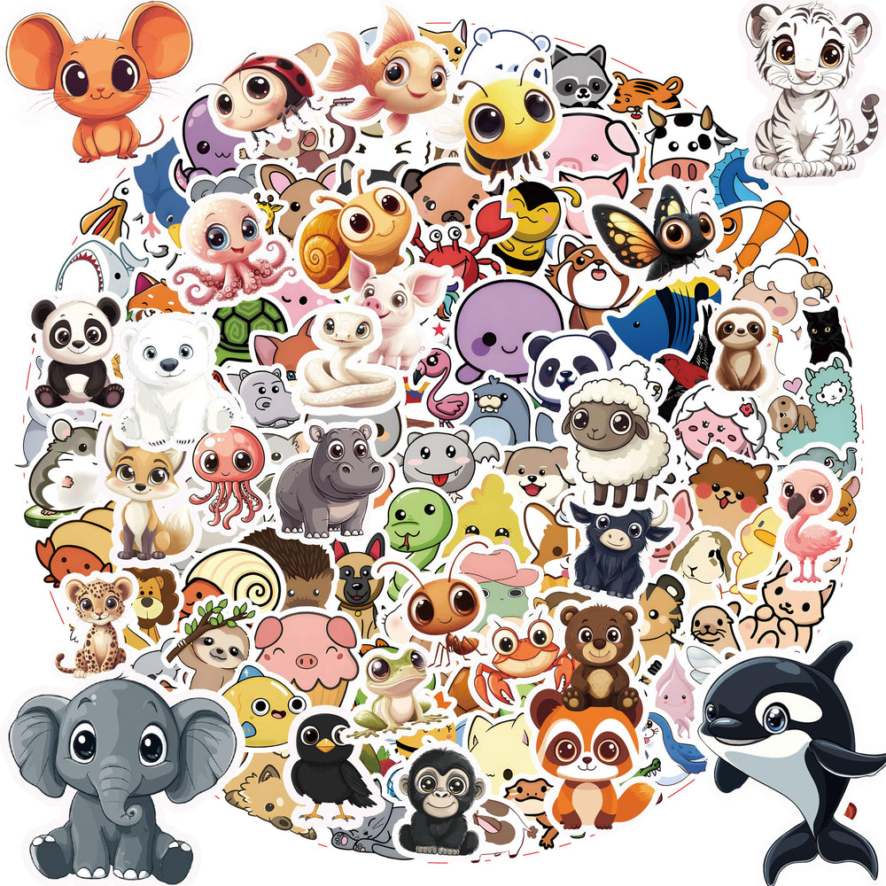 TIT COOPOPE animal stickers cute collection on a laptop for playful personalization