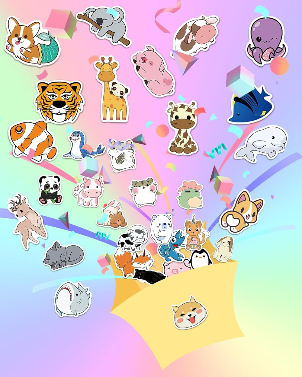 Kawaii animal stickers by TIT COOPOPE brighten school supplies and gifts