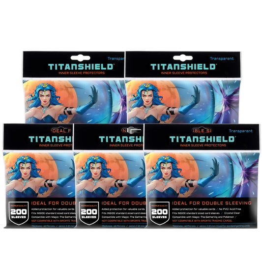 TitanShield clear inner sleeve front view protecting cards